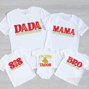 Taco Birthday Family Shirts | Fiesta Party Matching Set | Mom Dad Sis Bro of the Birthday Boy | Personalized Fiesta Theme Outfits | Any Age