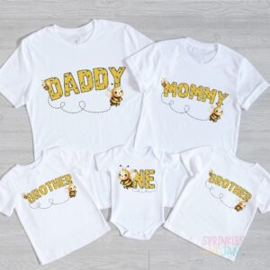 Bee Family Matching Shirts | Bumble Bee Birthday Party Outfit | Mommy Daddy Brother Set | First Birthday Squad | Bee Day Family Photo