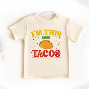 First Birthday Taco Shirt | I'm This Many Tacos Tee | Fiesta 1st Birthday Outfit | Personalized Fiesta Theme Party | Baby Toddler Boy Girl