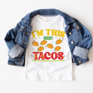 6th Birthday Shirt | Taco birthday Im this Many Tacos Tee | Fiesta 6th Birthday Outfit | Personalized Fiesta Party | Kids